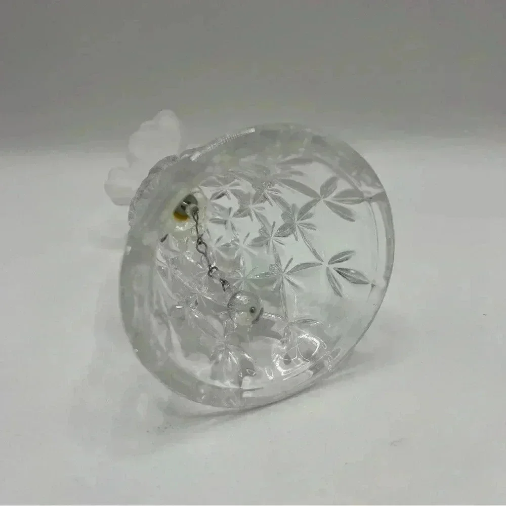 Vintage Crystal Butterfly Bell Hofbaur Germany Frosted 5” Etched - Picture 5 of 5